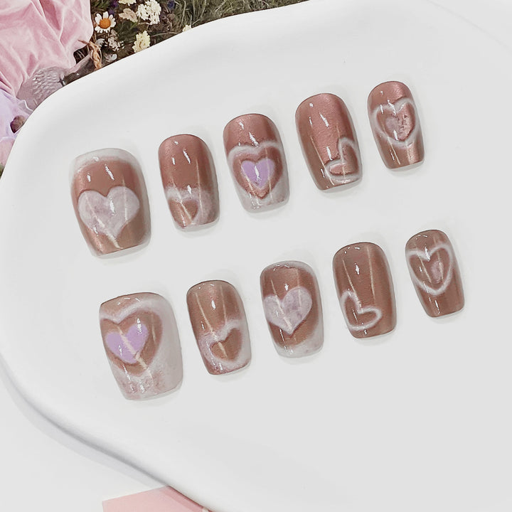 Artificial nail tips in heart design Kalsten