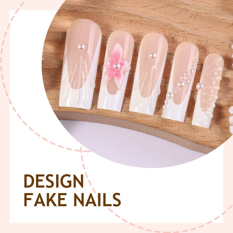 Artificial nail set with elegant flower and glamour decorations Kalsten