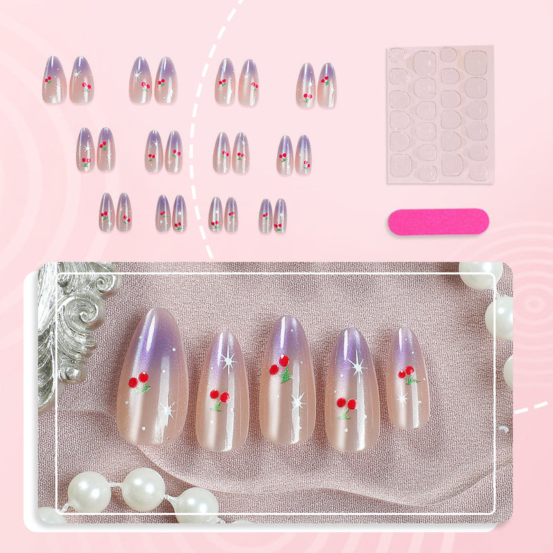 Cherry Blossom Themed Press-On Nail Art Kalsten