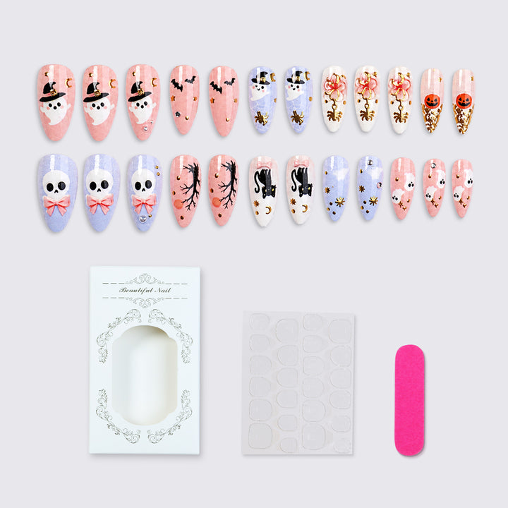 Halloween Artificial Nail Set with Creative, Spooky Designs Kalsten