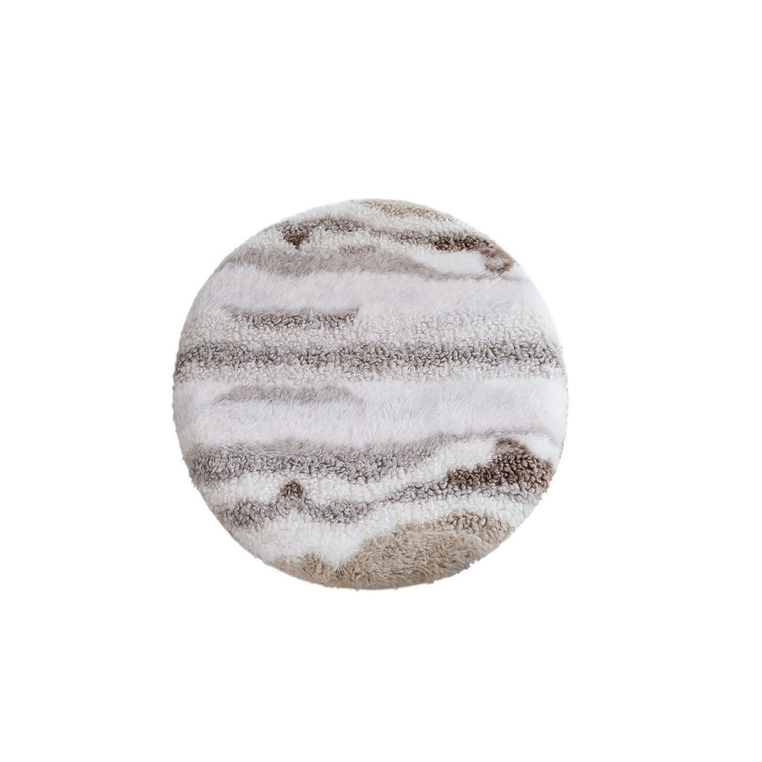 Round seat cushion with fluffy faux fur cover and non-slip bottom Kalsten