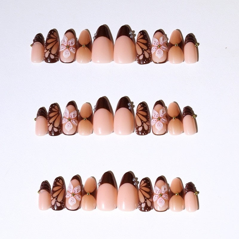 Artificial nail set with exquisite floral designs Kalsten