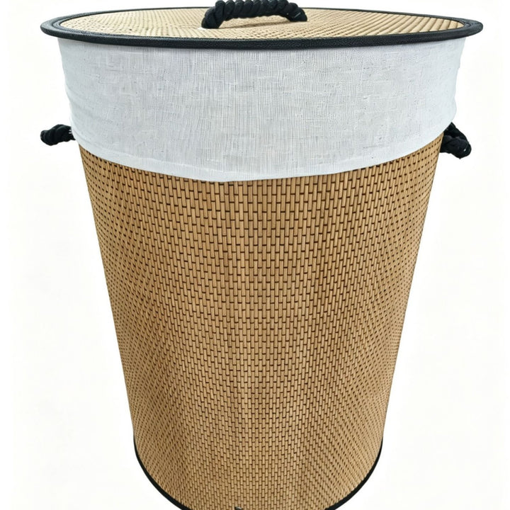 High-quality bamboo laundry container with lid Kalsten