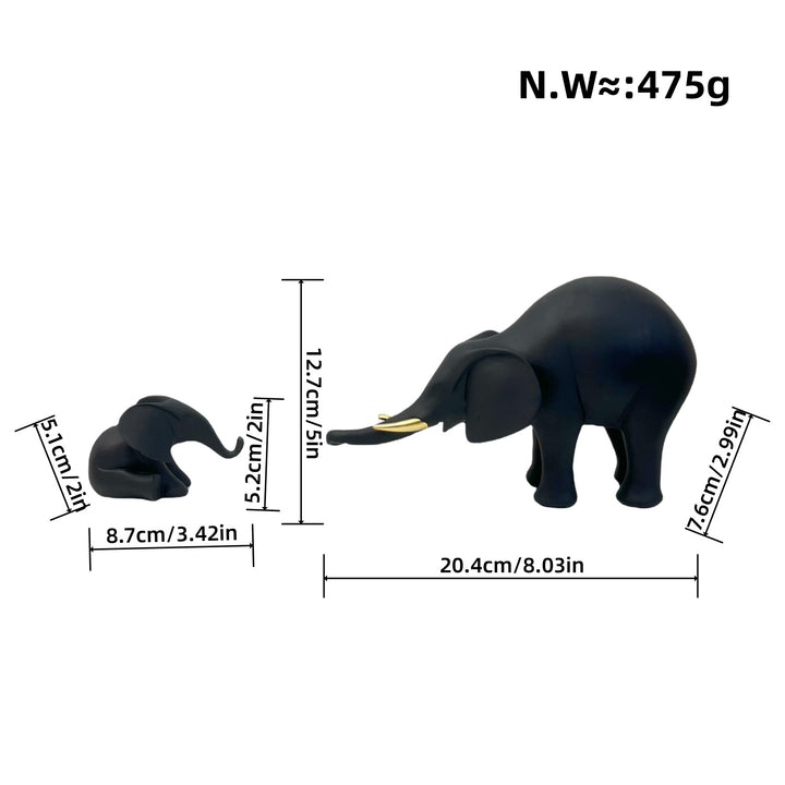 Decorative Elephant Family Sculpture Kalsten