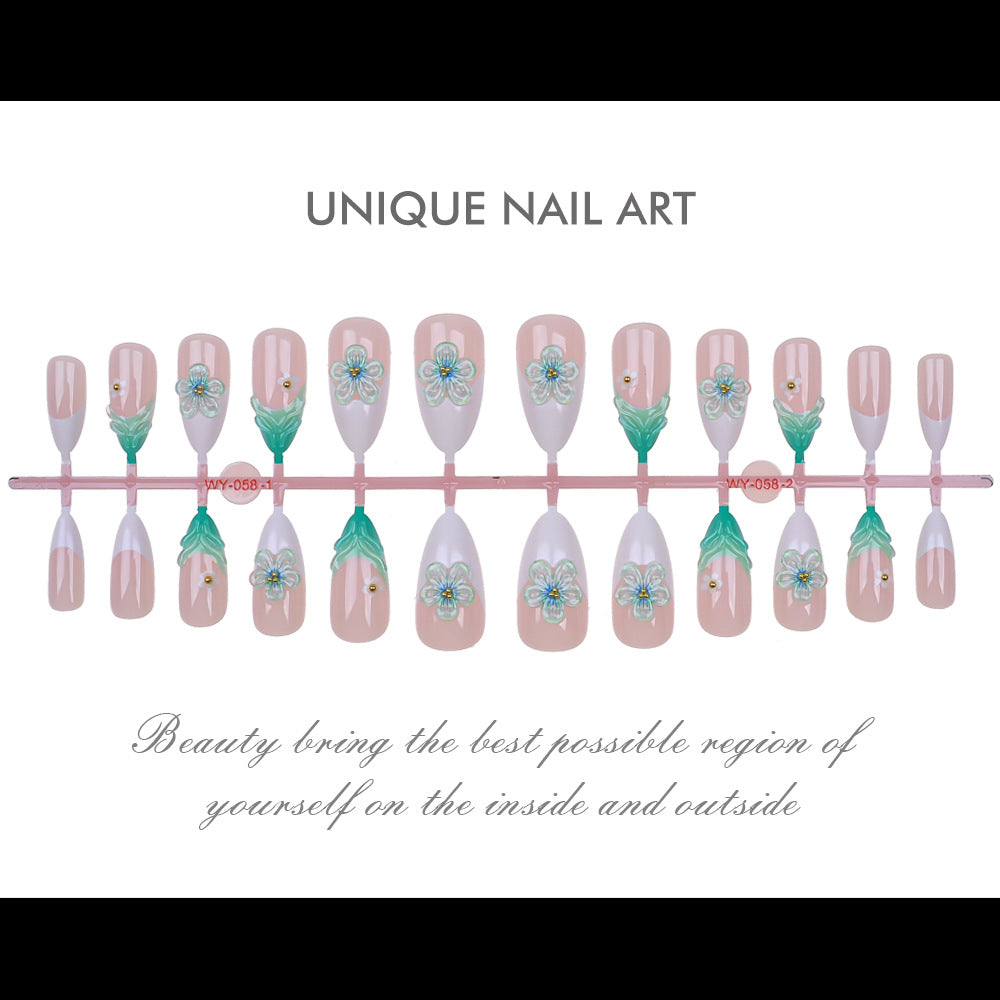 Floral-Embellished Press-On Nail Set Kalsten