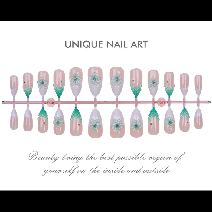 Floral-Embellished Press-On Nail Set Kalsten