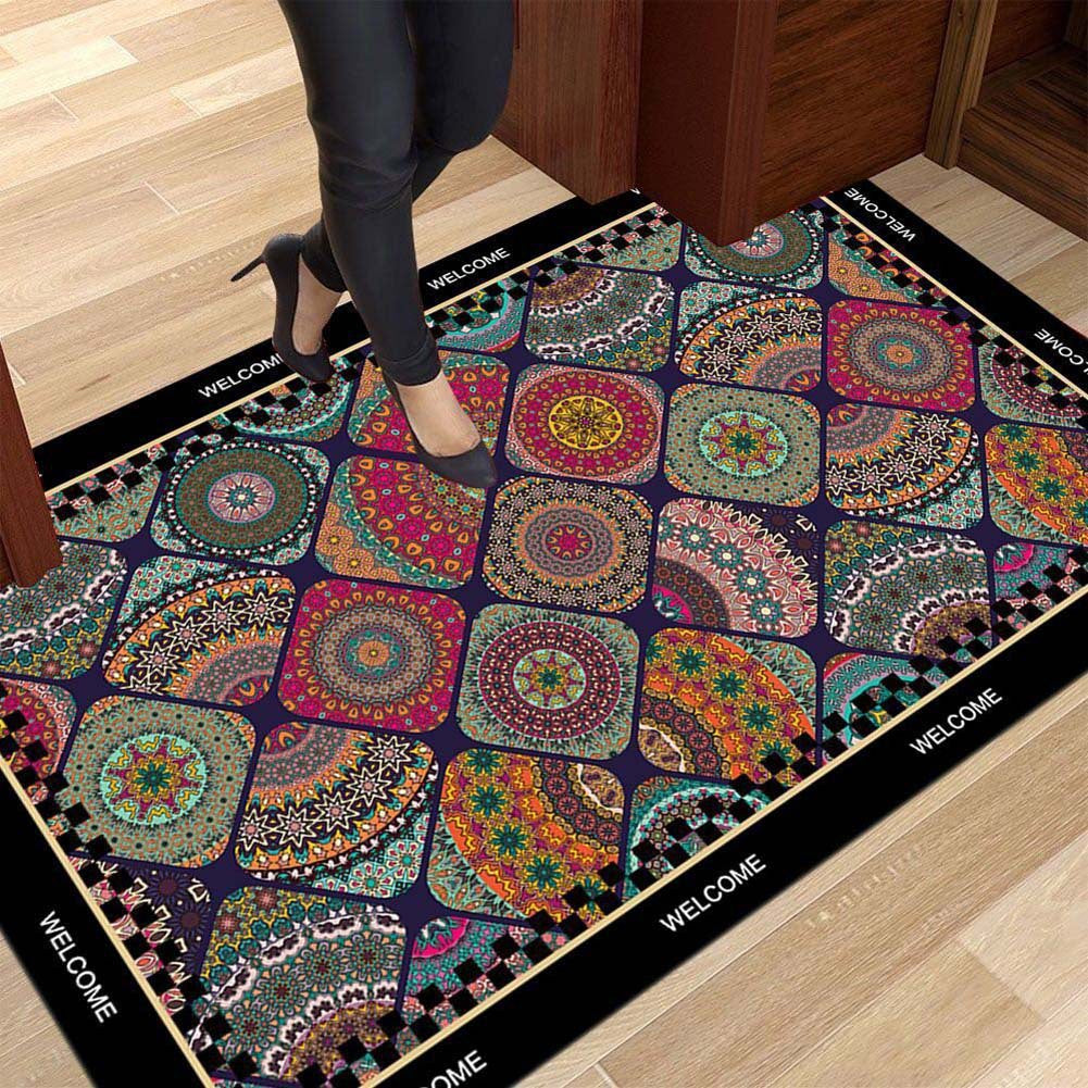 Vibrant Geometric Design Entrance Mat