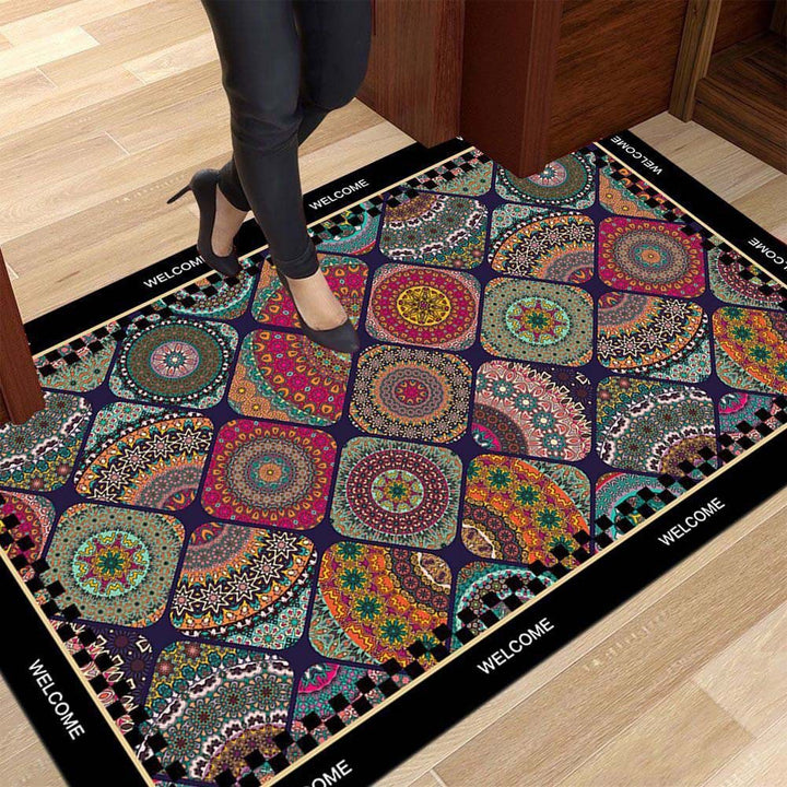 Vibrant Geometric Design Entrance Mat