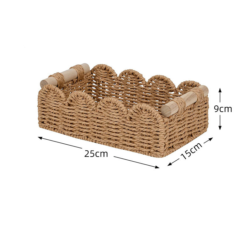 Decorative Woven Storage Basket with Scalloped Edge Kalsten 1790220477