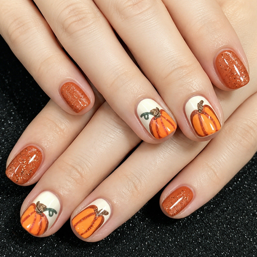 Pumpkin-Themed Nail Art Set Kalsten