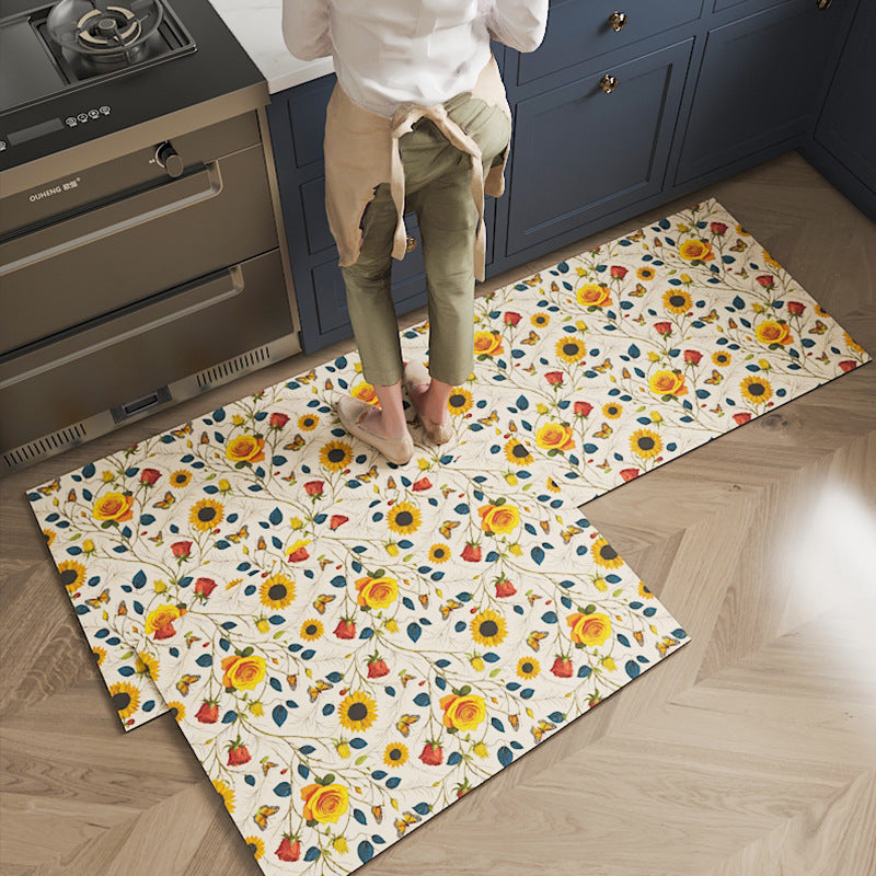Floral Design Kitchen Comfort Mat