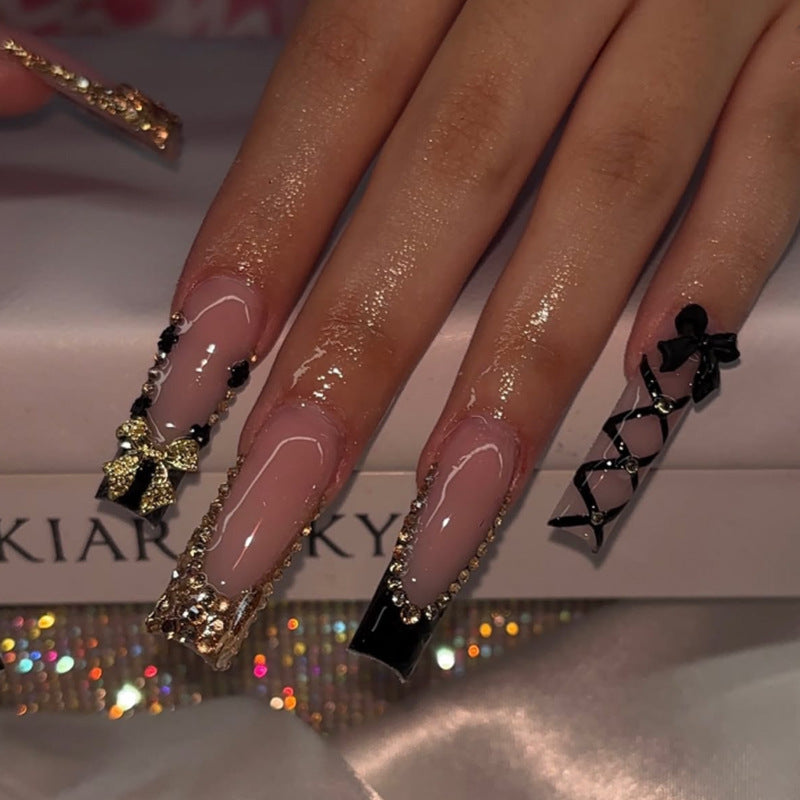 Glamorous artificial nails with jewelry accents Kalsten