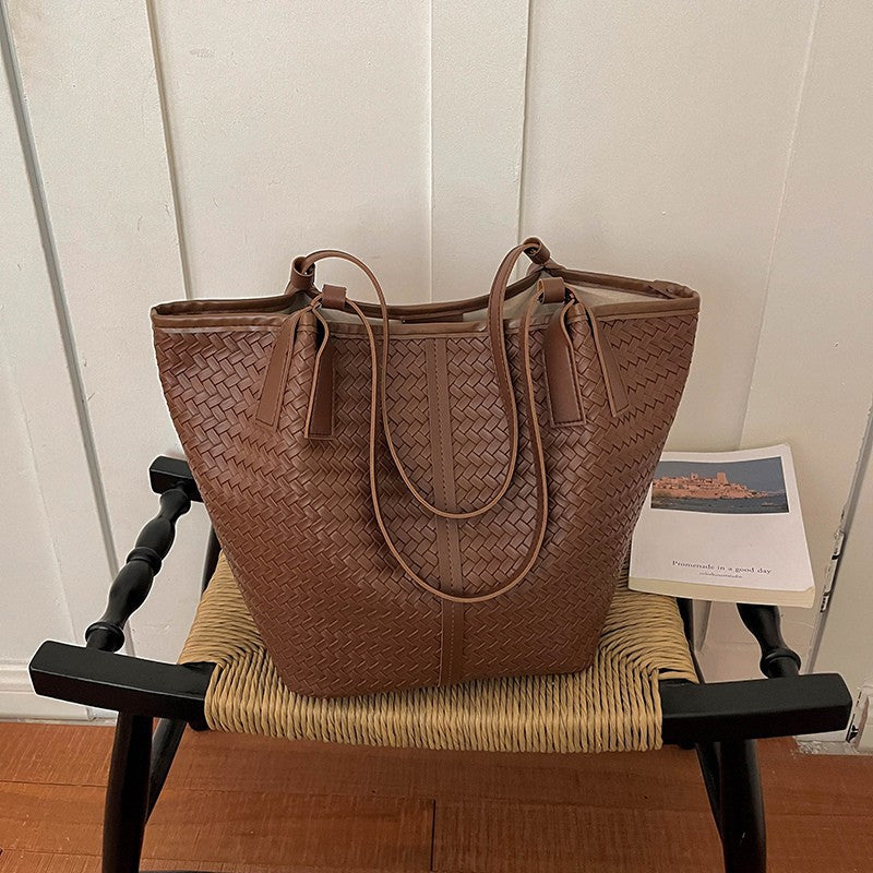 Textured Woven Tote Bag