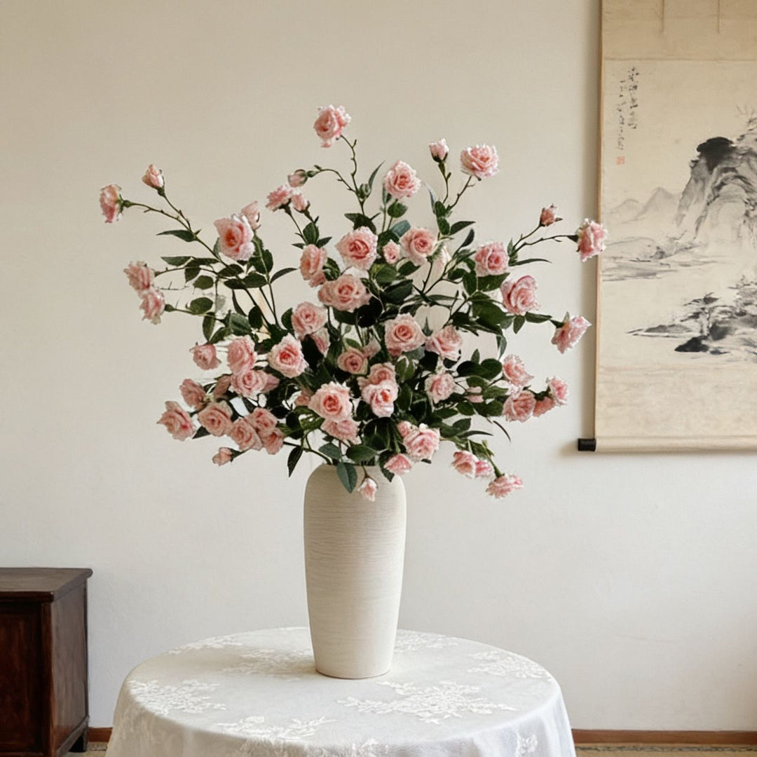 Lifelike Pink Rose Floral Arrangement