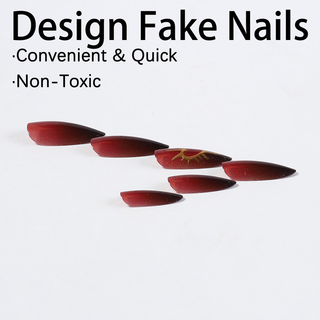 Artificial Nail Set with Glamorous Heart and Sun Motif Kalsten