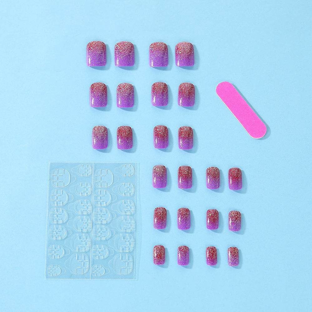 Glittering artificial nails with gradient Kalsten