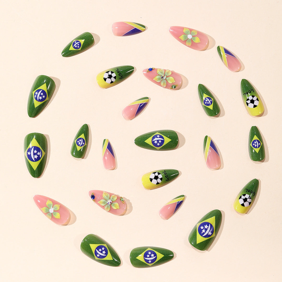 Themed Soccer-Inspired Nail Art Extensions Kalsten