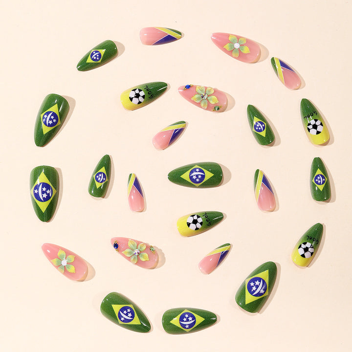 Themed Soccer-Inspired Nail Art Extensions Kalsten