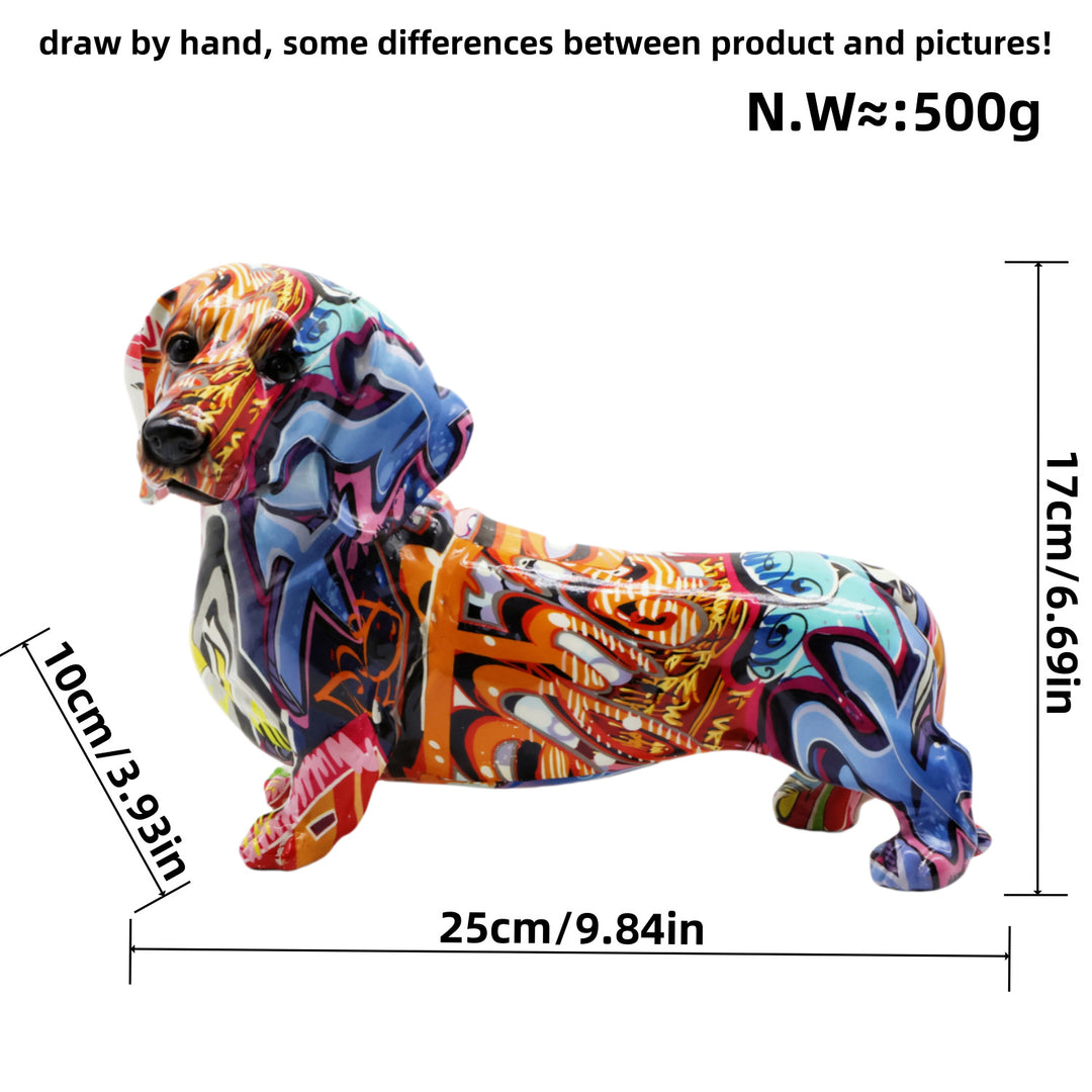 Colorful decorative figure of a dachshund Kalsten