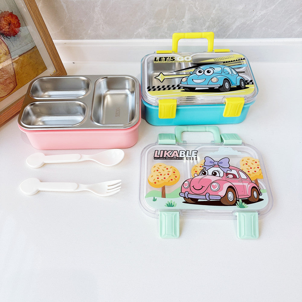 Cartoon-Themed Multi-Compartment Lunch Container