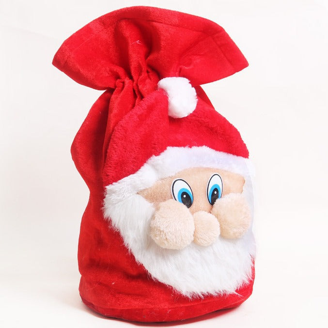 Festive gift bag with Santa Claus motif