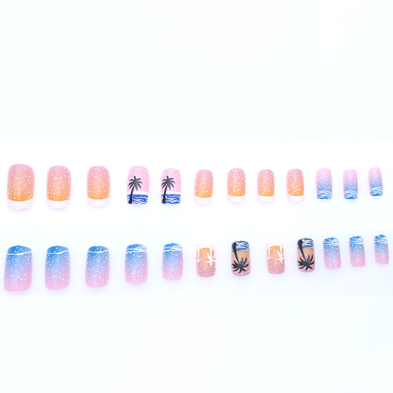Artistic Summer-Themed Acrylic Nail Design Kalsten