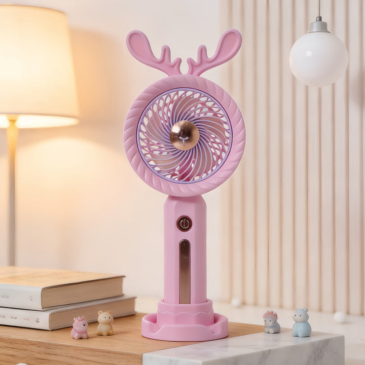 Women's Portable Hand Fan with Creative Antler Design Kalsten