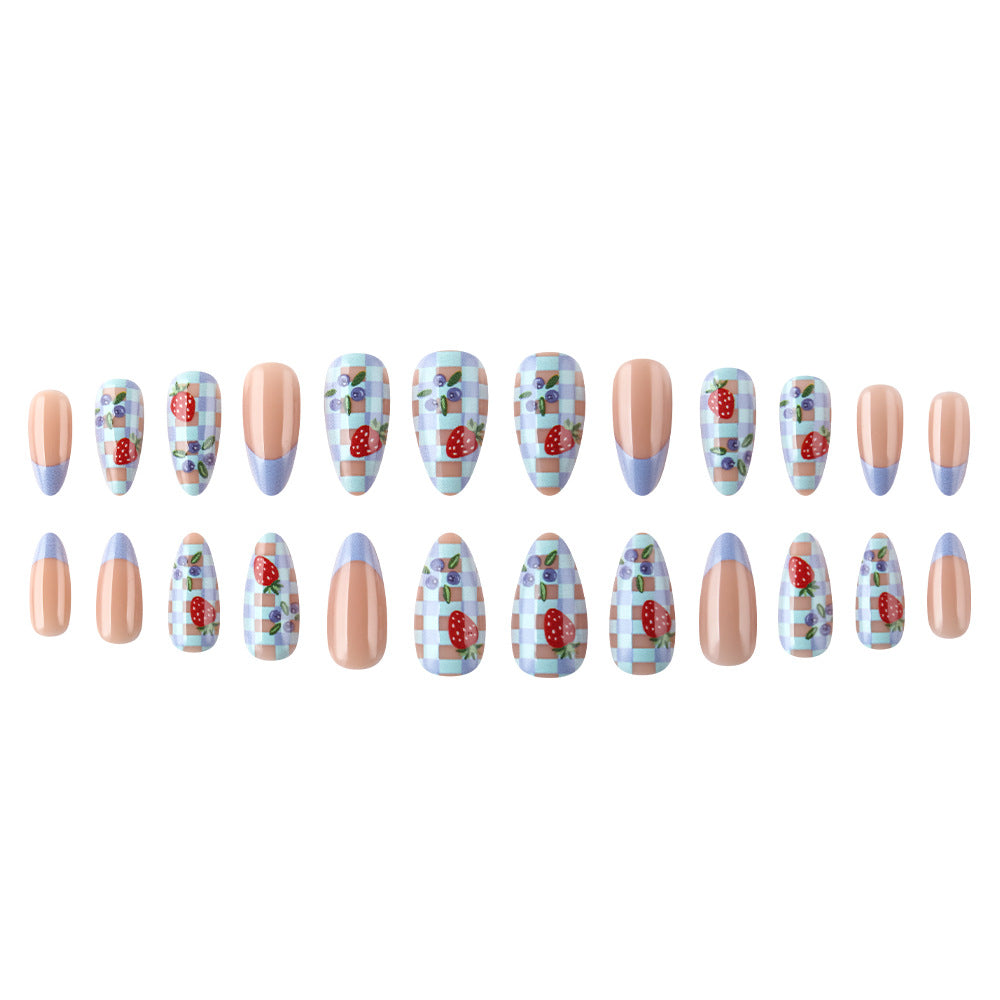 Artistic Strawberry-Themed Press-On Nails Kalsten