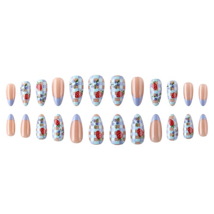 Artistic Strawberry-Themed Press-On Nails Kalsten