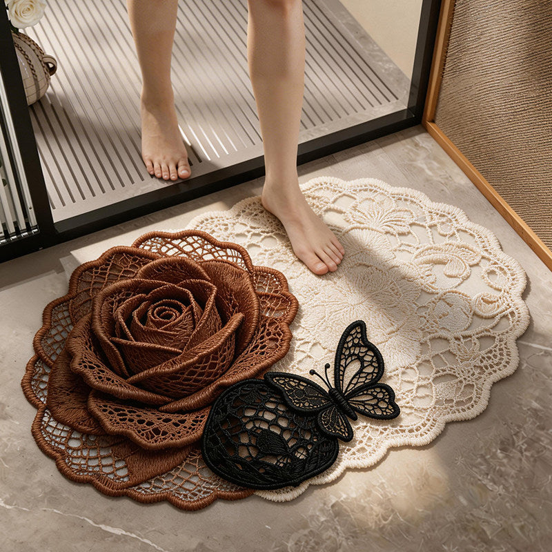 Floral Lace Decor Bath Mat