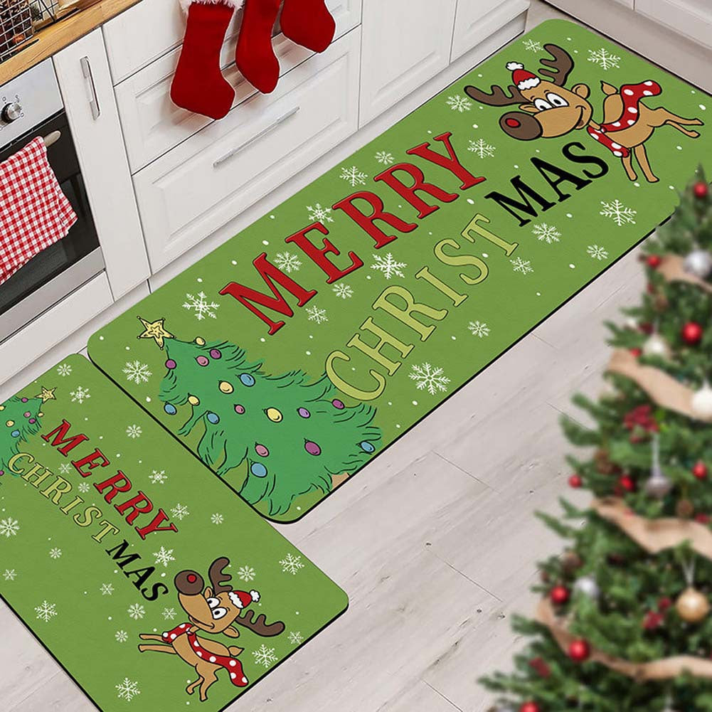 Christmas-Themed Kitchen Mat Set