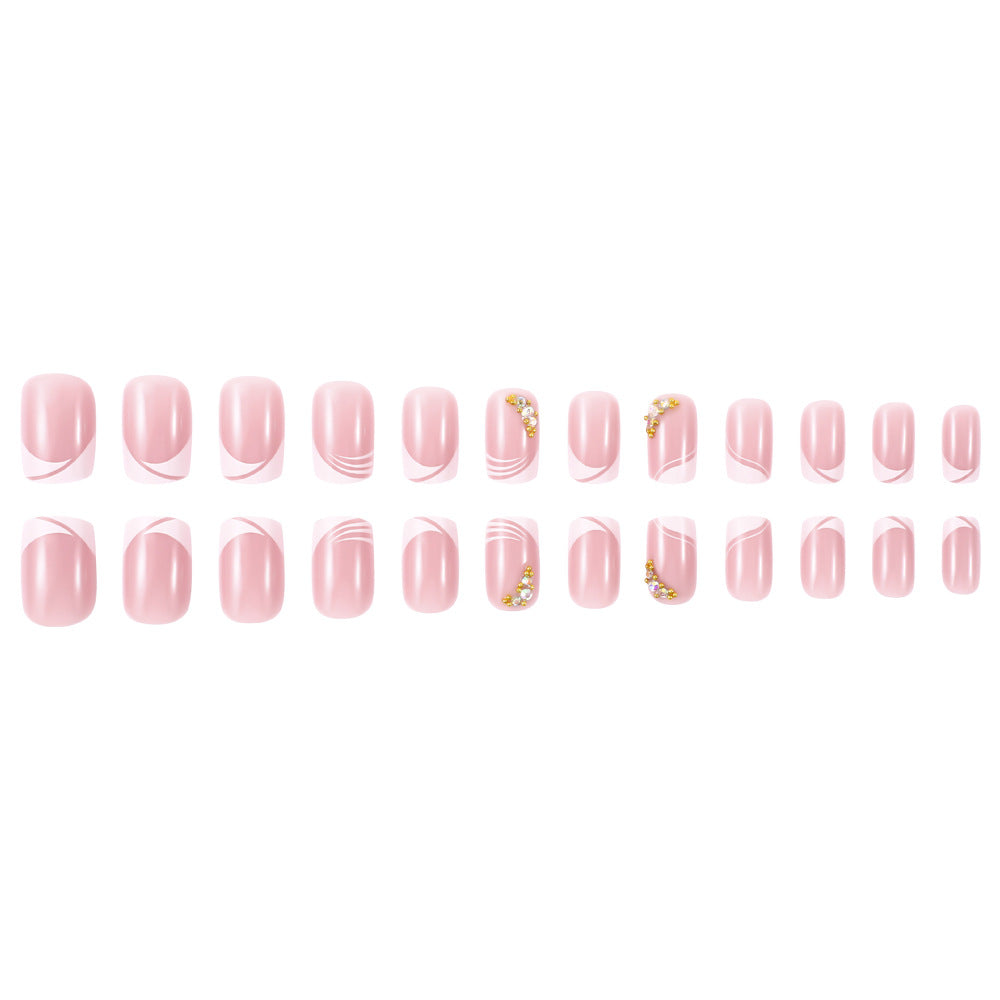 Elegant French Tip Press-On Nail Art Kalsten