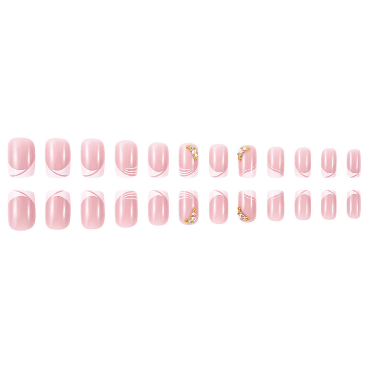 Elegant French Tip Press-On Nail Art Kalsten