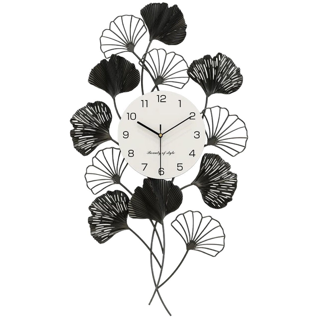 Elegant Ginkgo Leaf Wall Clock Kalsten