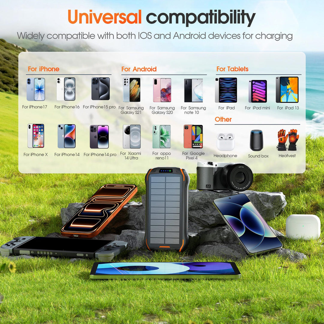 Robust solar power bank with fast charging function and integrated LED lamp Kalsten