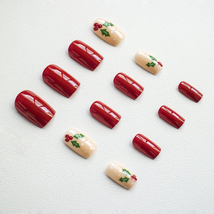 Holiday-Themed Floral Nail Art Set