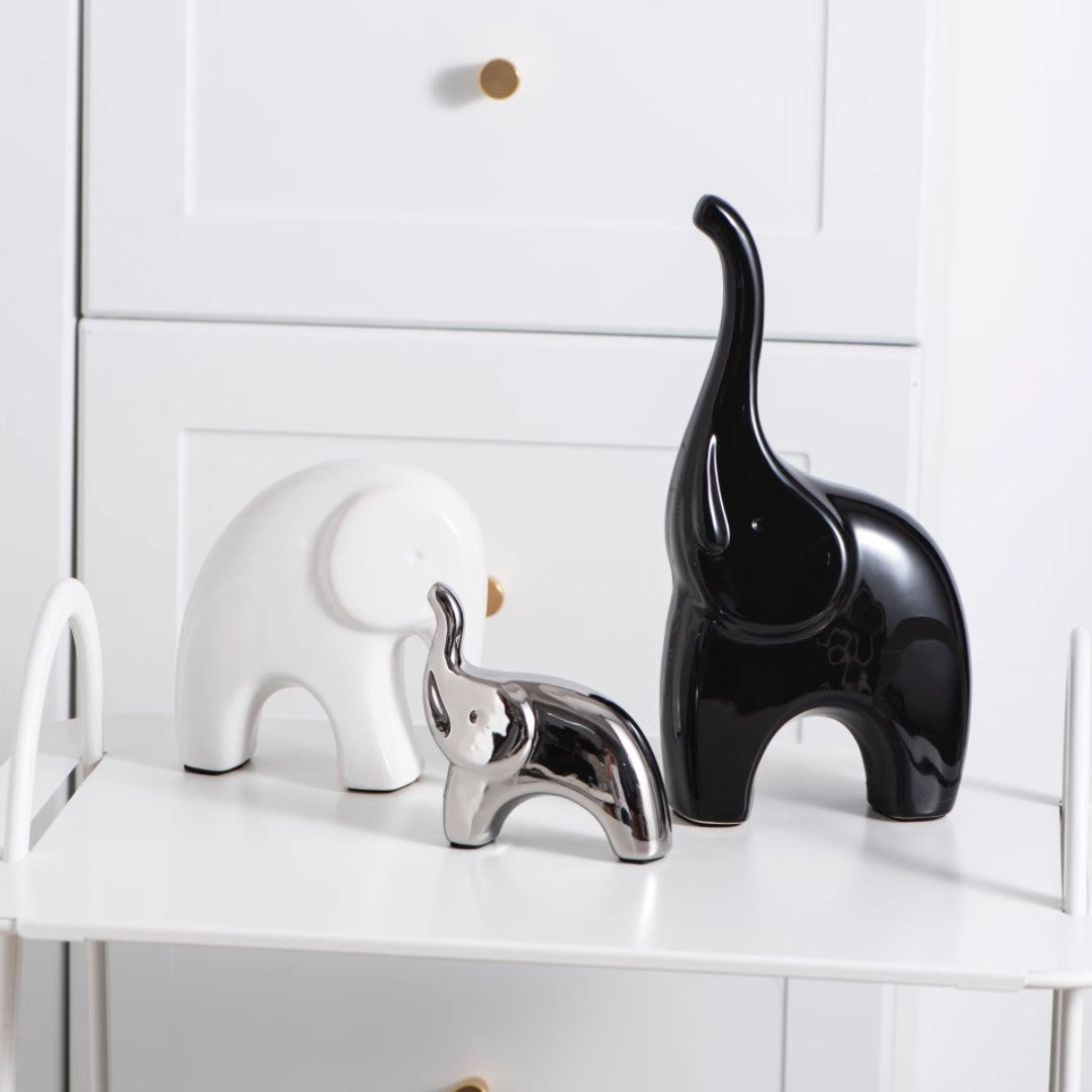 Decorative Metallic Elephant Figurines for Home Decor