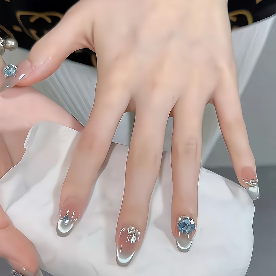 Glittering artificial nails with rhinestones Kalsten