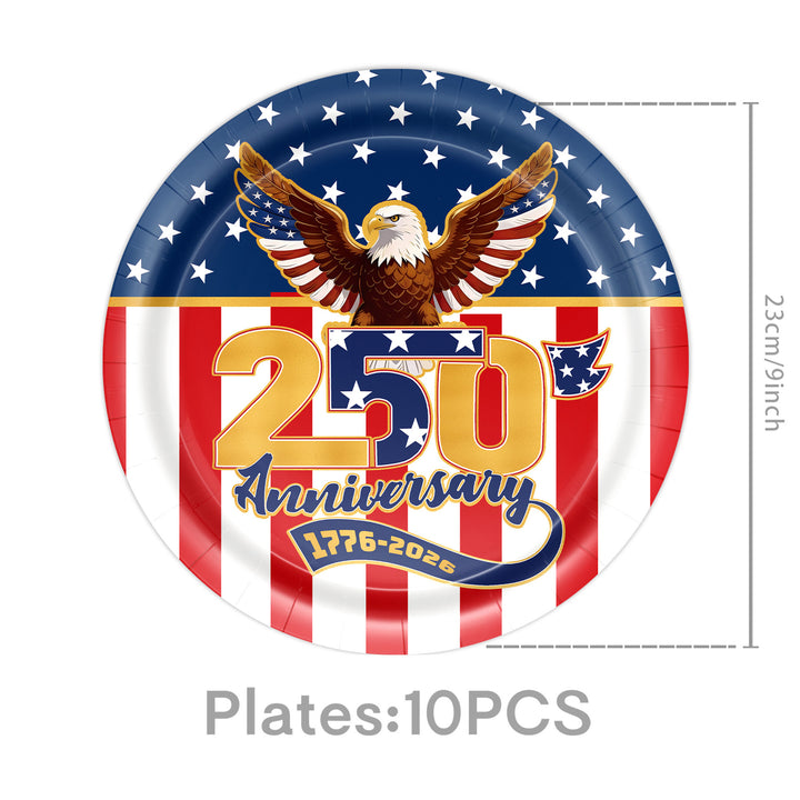 Unisex decorative paper napkins set anniversary motif USA square disposable Kalsten
