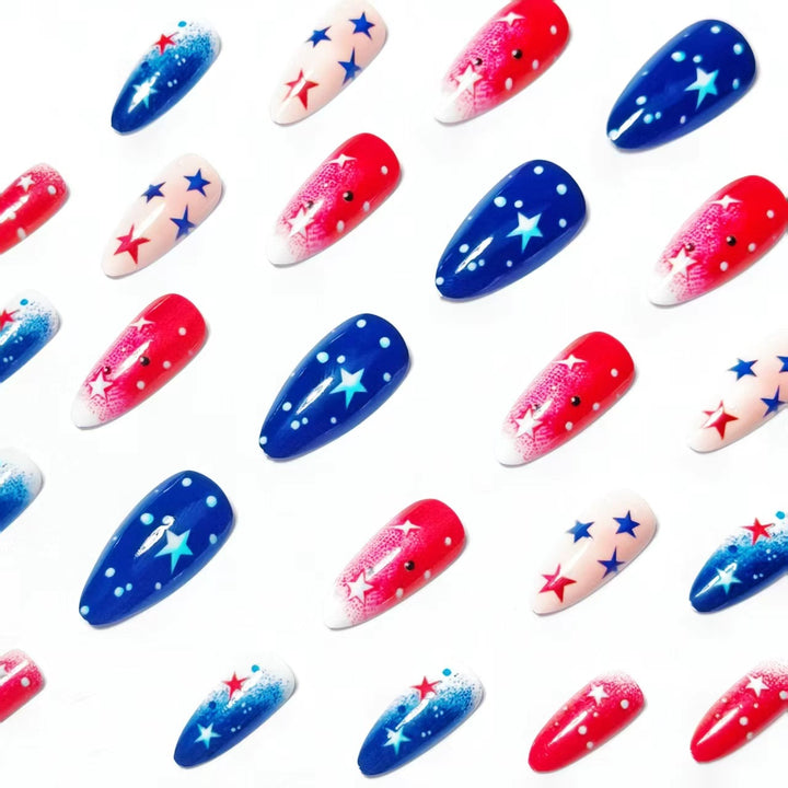 Creative artificial nails with festive star design Kalsten