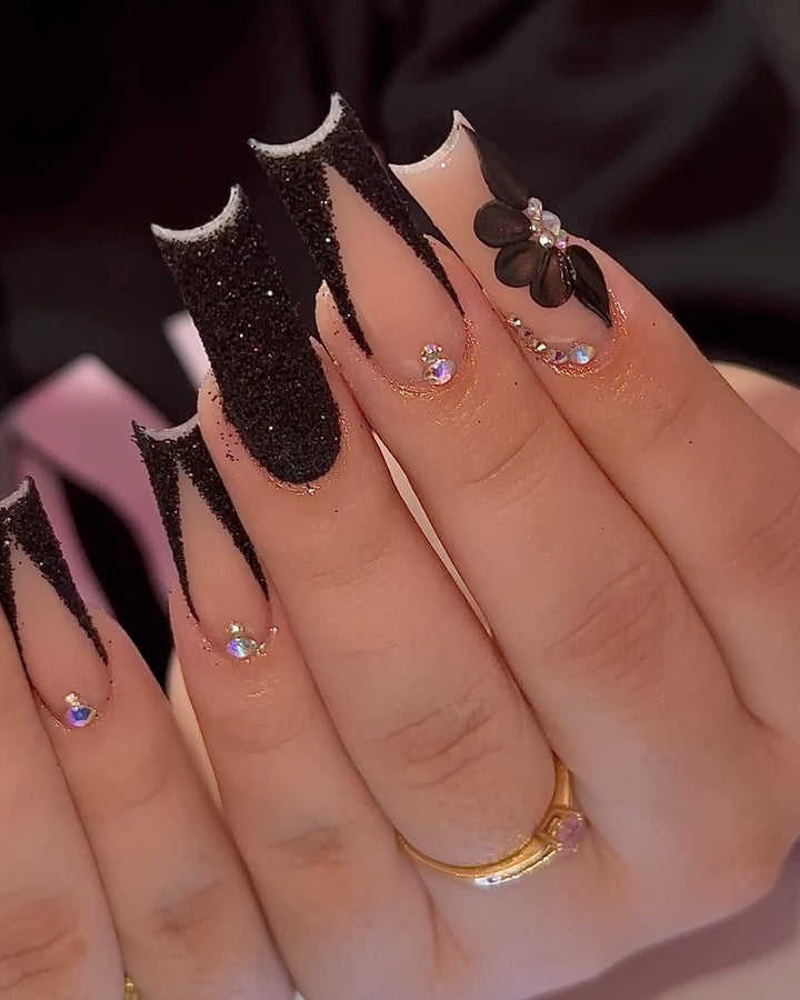 Ornate Butterfly-Inspired Acrylic Nail Extensions Kalsten