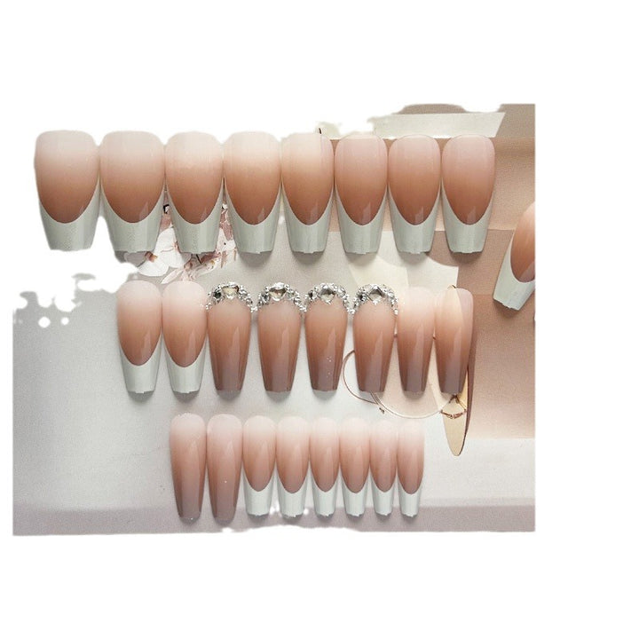 Decorative Press-On Nail Tips with Rhinestone Accent Kalsten