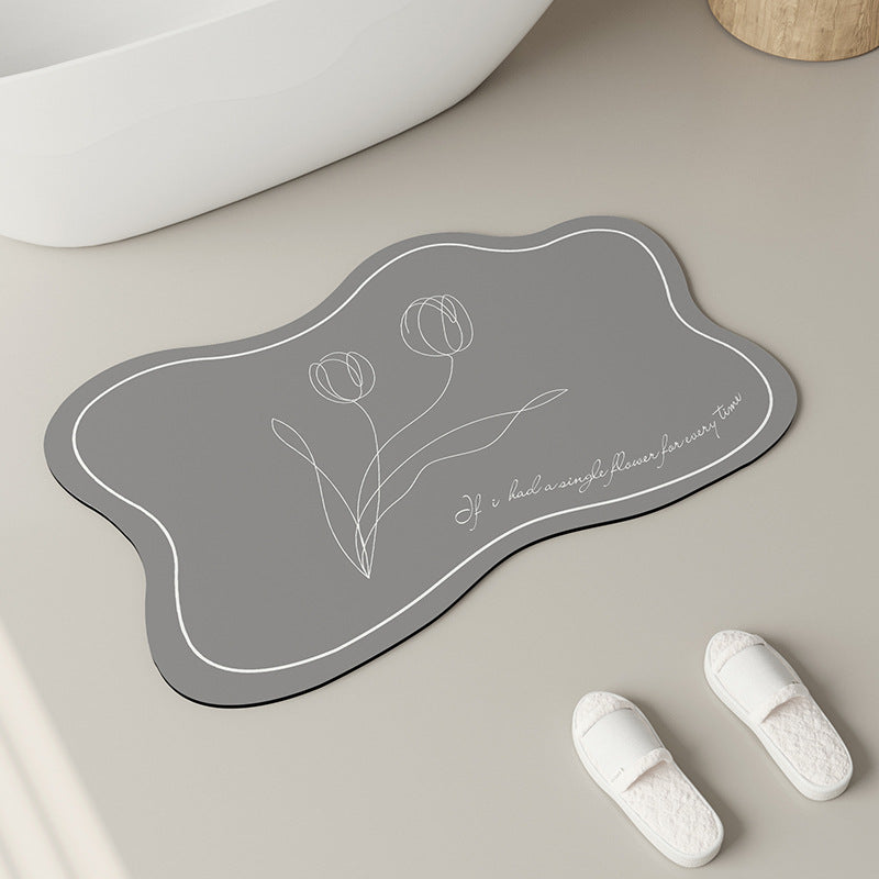 Elegant Floral Design Bath Mat Kalsten