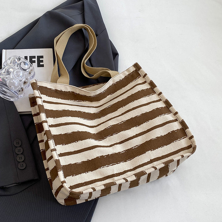 Striped Canvas Tote Bag
