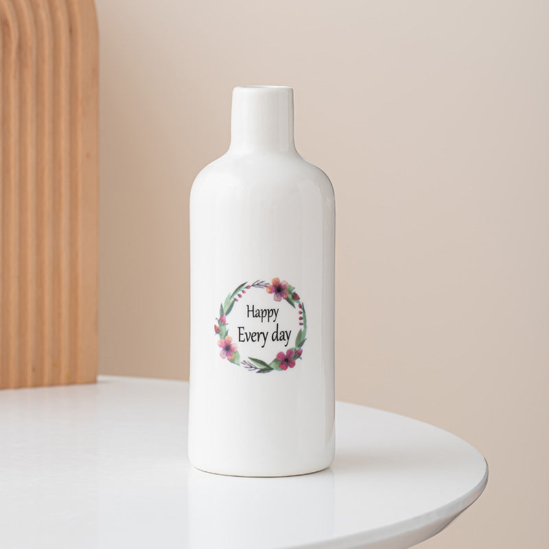Elegant Ceramic Inspirational Quotes Vase
