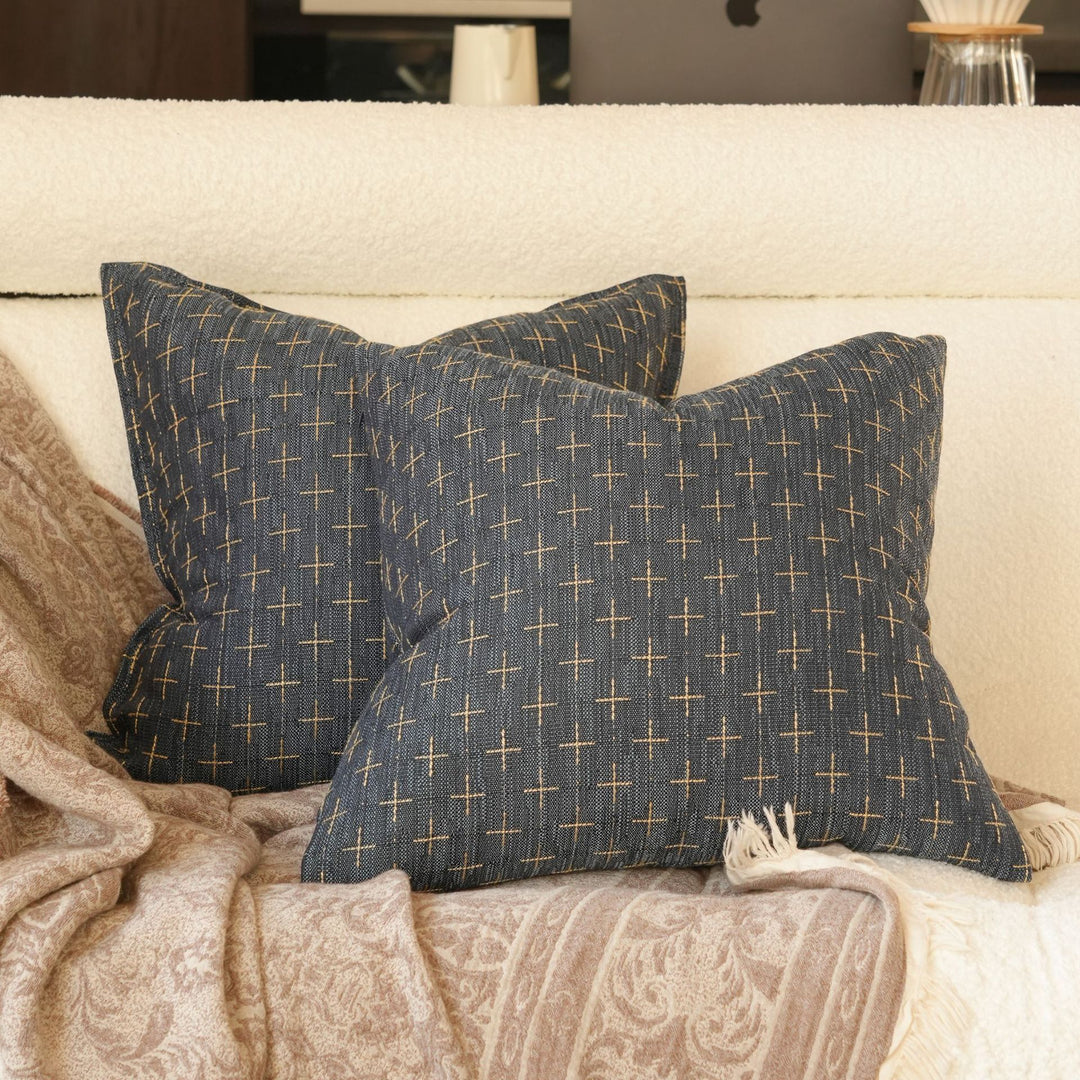 Geometric Pattern Textured Throw Pillow