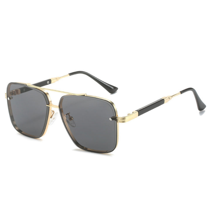 Women Geometric Oversize Sunglasses with Filigree Metal Frame Kalsten