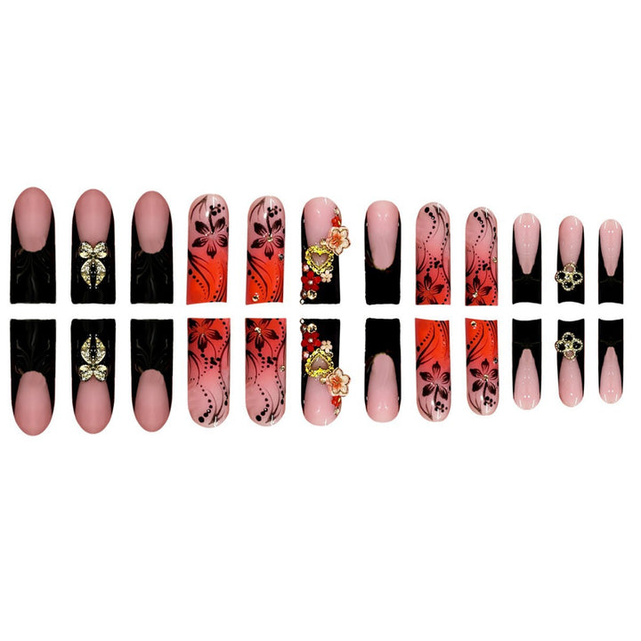 Decorative Floral Design Press-On Nails Kalsten