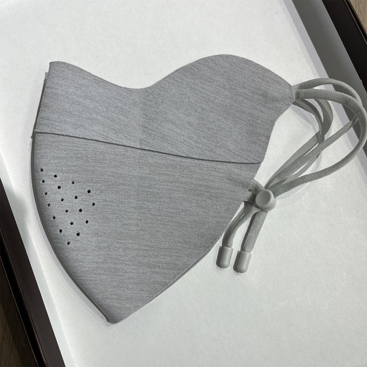 Contoured Reusable Breathable Fabric Face Mask with Adjustable Toggle Ear Loops and Micro Vent Perforations Kalsten
