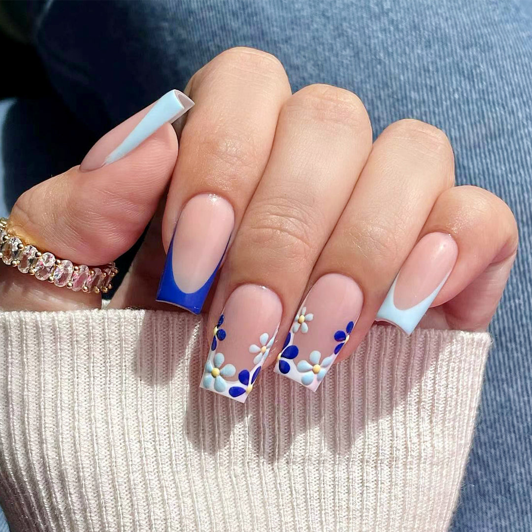 Artistic nail design with floral accents Kalsten